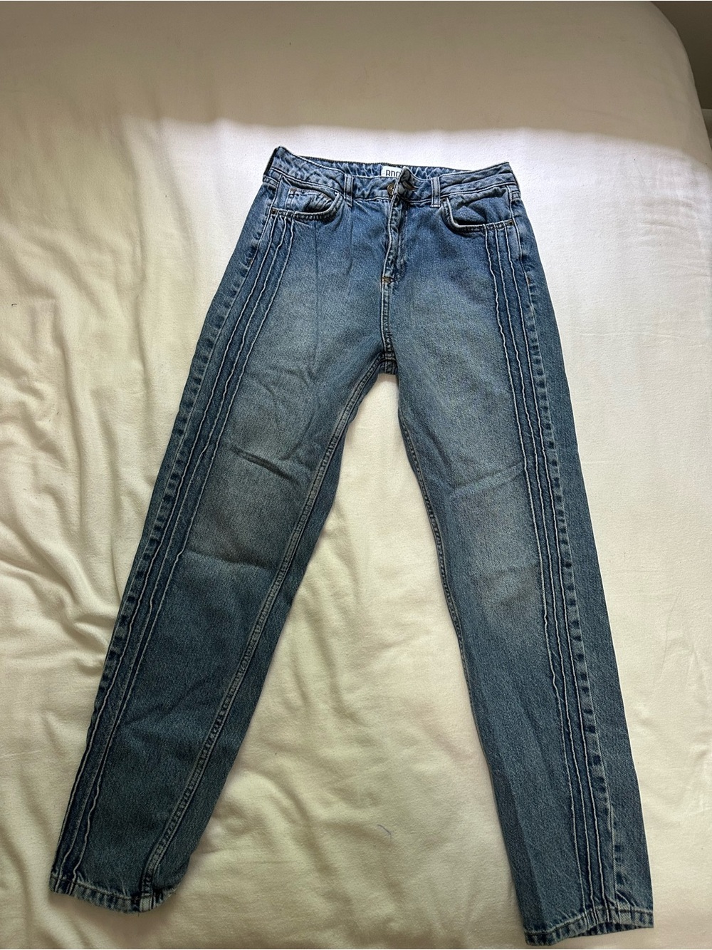 BDG Light Blue Straight-Leg Jeans with Side Seam Detailing